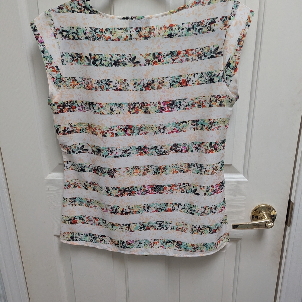 The Limited Multicolor Floral Stripe Blouse